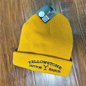 Yellowstone Dutton Ranch Yellow Knit Cuff Beanie Hat Unisex Adult Cap #H1